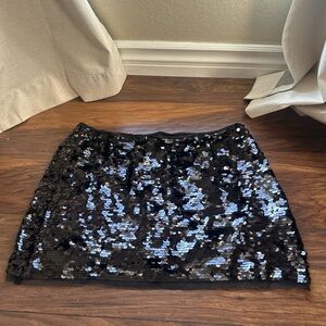 Wild Fable Black and Silver Sequin Mini Skirt